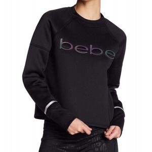 BEBE SPORT SCUBA LONG SLEEVE PULLOVER CROPPED SIZE S
